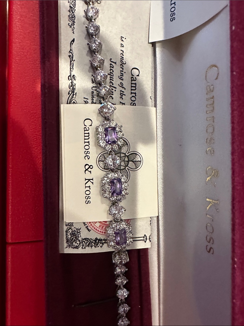 Camrose & Kross Silver Bracelet with Light Purple Stones - Picture 3 of 3